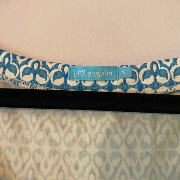 J. McLaughlin Blue White Catalina Cloth Knee Length Dress Women's size Small - Picture 2 of 9